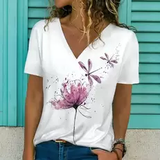 Oferta de Camiseta extragrande feminina por R$27,78 em AliExpress