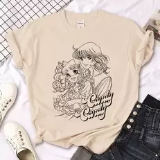 Oferta de Camiseta Gráfica Anime Feminina por R$25,52 em AliExpress