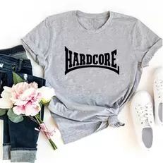 Oferta de Hardcore Graphic T-Shirt para Mulheres por R$26,43 em AliExpress