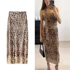 Oferta de TRAF-Saia de tule com estampa leopardo feminina por R$20,61 em AliExpress