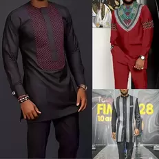 Oferta de Roupa tradicional africana abaya-dashiki masculina por R$170,34 em AliExpress