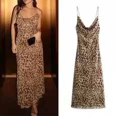 Oferta de TRAF-Vestido longo com estampa de leopardo feminino por R$46,93 em AliExpress