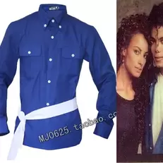 Oferta de Camisa MJ Michael Jackson Azul por R$127,23 em AliExpress