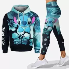 Oferta de 2024 3d impresso personalizado moletom com capuz e leggings conjunto para feminino casual ponto calças de yoga conjunto disney yoga com capuz moda esportes conjunto por R$61,99 em AliExpress