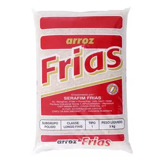 Oferta de Arroz Tipo 1 Frias Pacote 5Kg por R$27,99 em Almeida Mercados