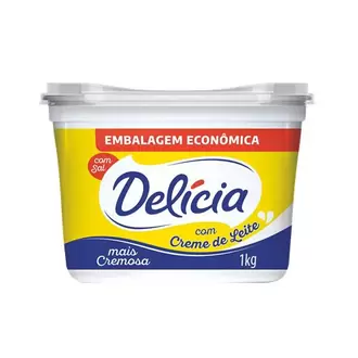 Oferta de Margarina com Sal e Creme de Leite Embalagem Econômica Delícia 1kg por R$11,99 em Almeida Mercados