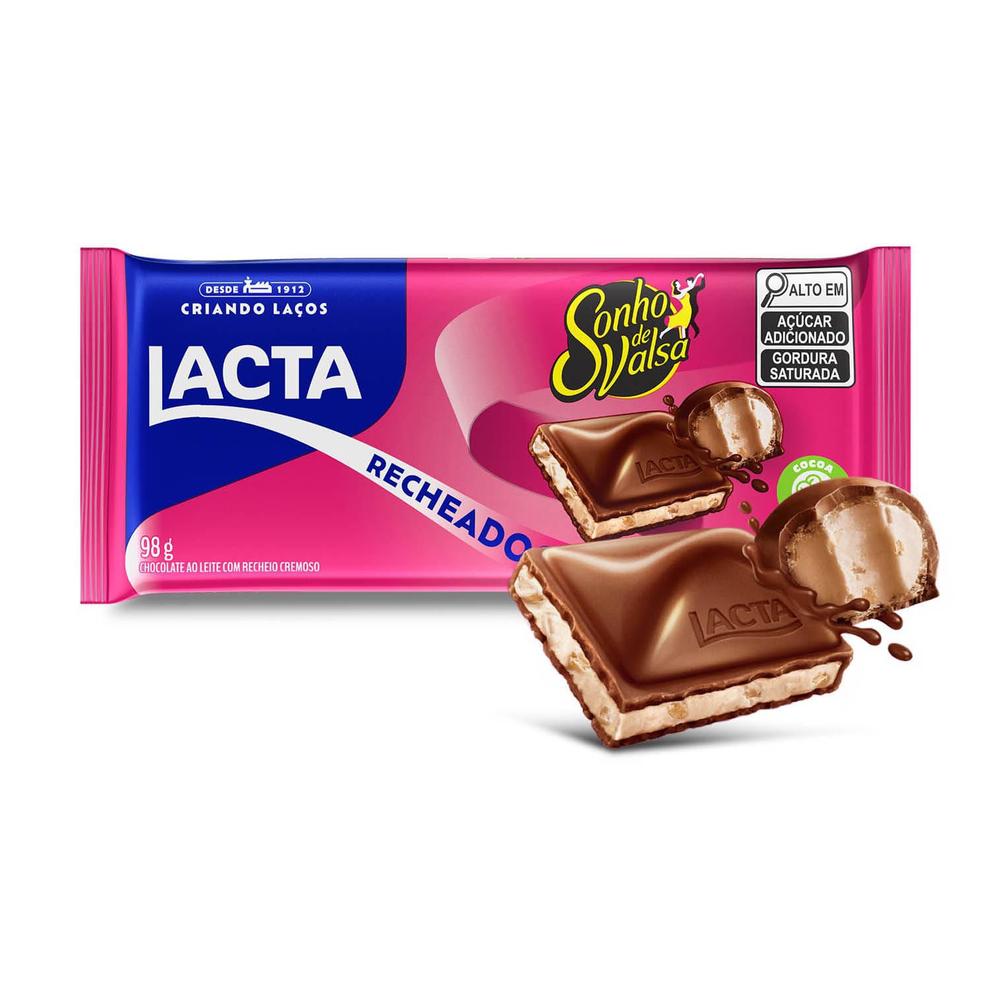 Oferta de Chocolate ao leite LACTA Com Recheio Sonho De Valsa 98G por R$4,39 em Angeloni