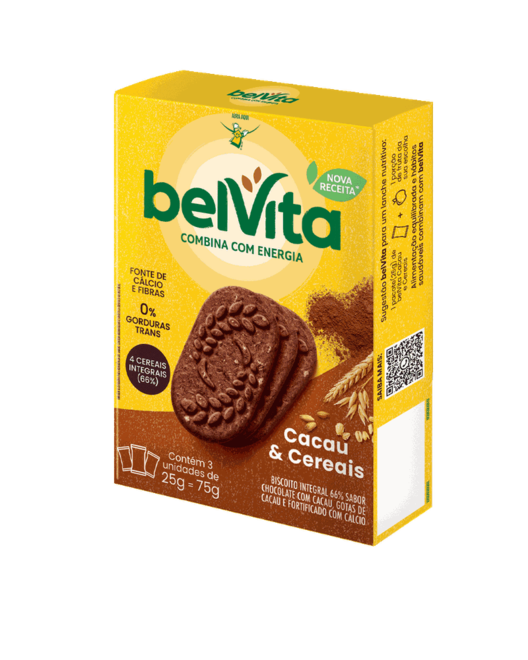 Oferta de Biscoito BELVITA Cacau E Cereais Multipack 75g com 3 Unidades de 25g por R$5,95 em Angeloni