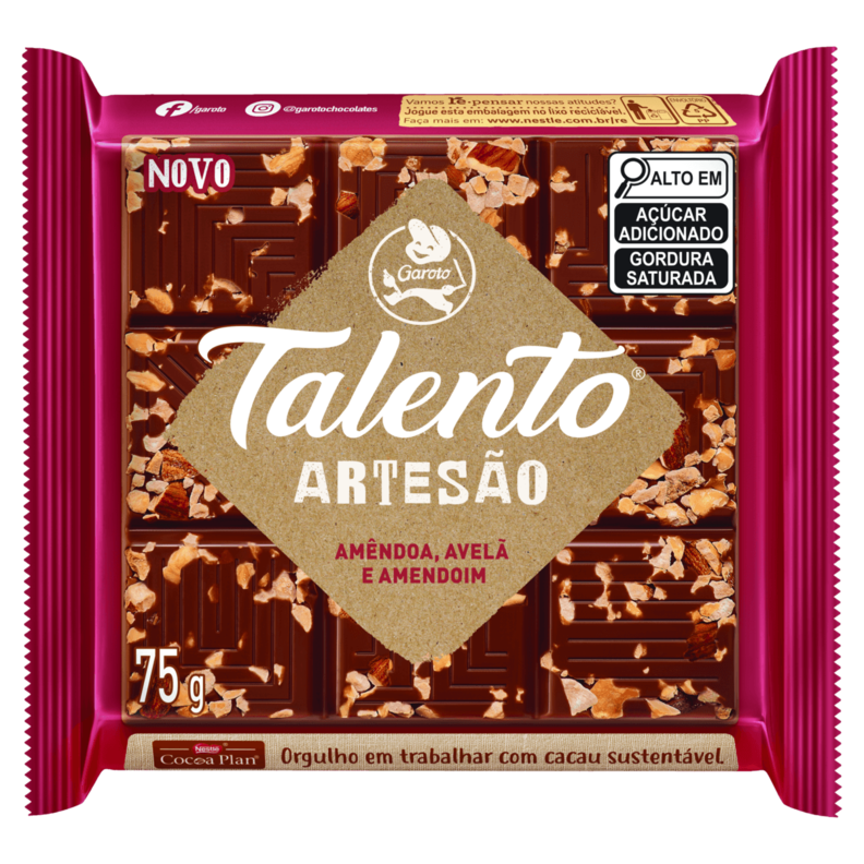 Oferta de Chocolate GAROTO Artesão Ao Leite, Amêndoa, Avelã e Amendoim 75G por R$6,75 em Angeloni