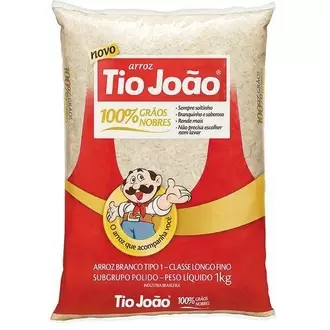 Oferta de Arroz Branco TIO JOÃO 1kg por R$8,99 em Angeloni