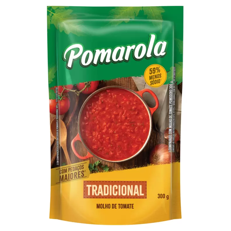 Oferta de Molho de Tomate POMAROLA Tradicional Sachê 300g por R$3,79 em Angeloni