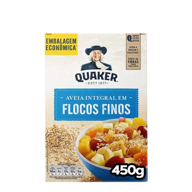 Oferta de Aveia QUAKER Flocos Finos 450g Embalagem Econômica por R$11,04 em Angeloni