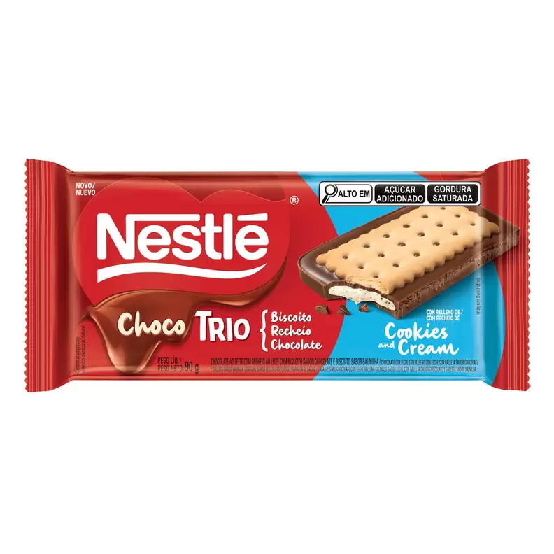 Oferta de Chocolate Chocotrio NESTLÉ Cookies & Cream 90g por R$7,89 em Angeloni