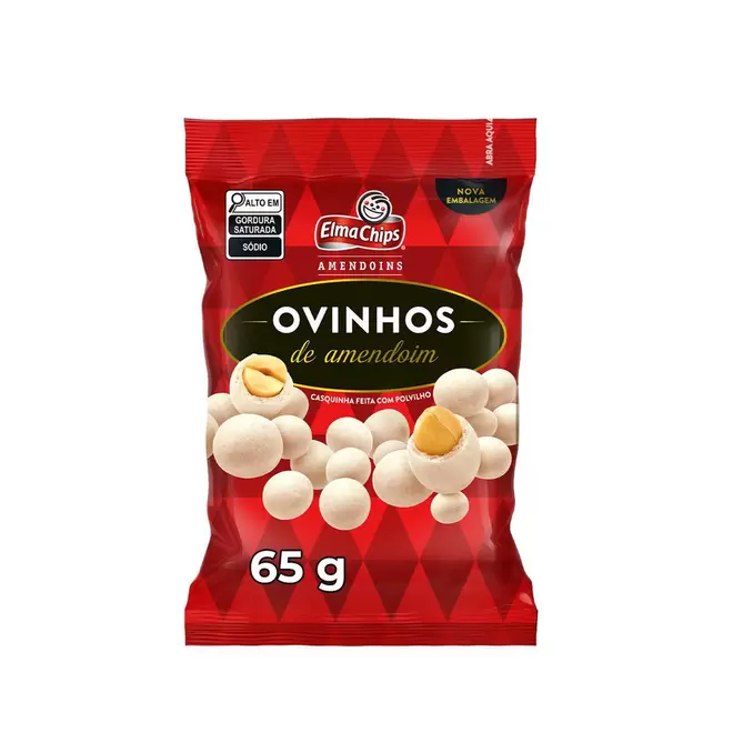 Oferta de Ovinhos ELMA CHIPS Amendoim 65g por R$3,89 em Angeloni