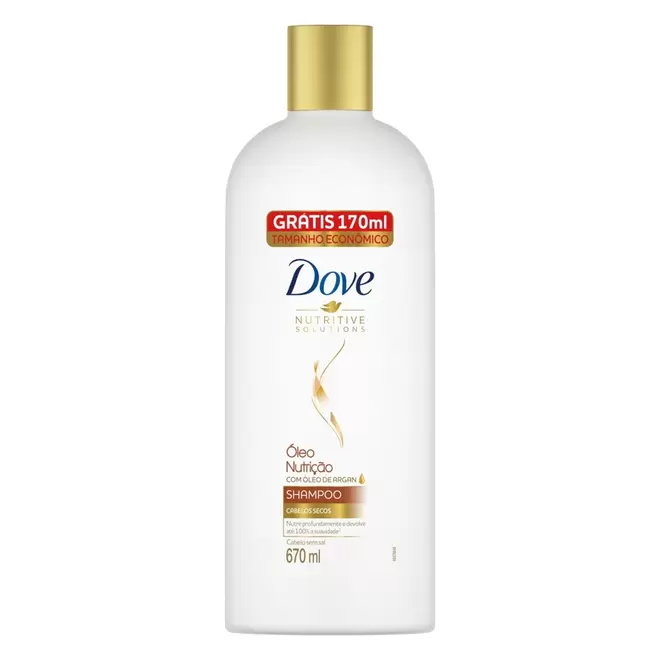 Oferta de Shampoo Dove Óleo Nutrição Grátis 170ml Tamanho Econômico 670ml por R$24,9 em Arena Atacado