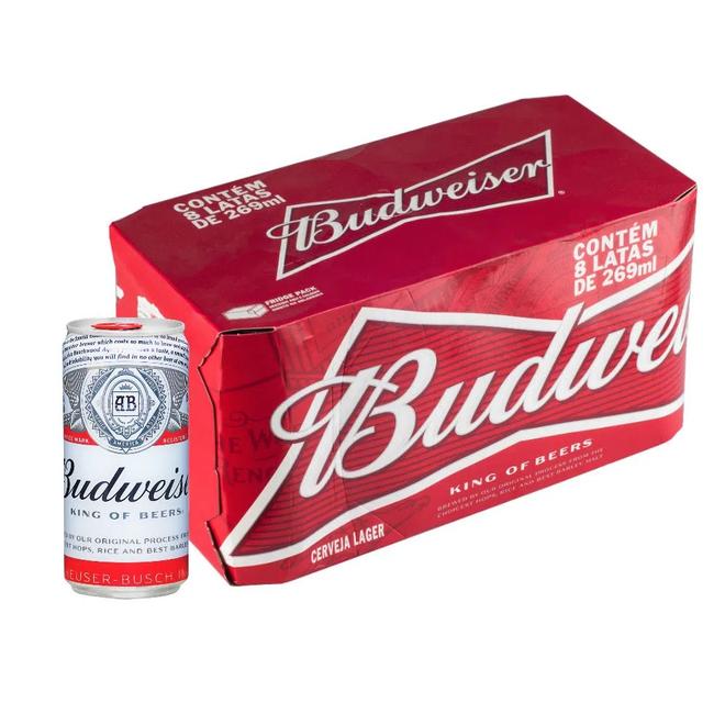 Oferta de Cerveja Budweiser Lata 269ml C/ 8 Unid. por R$21,52 em Arena Atacado