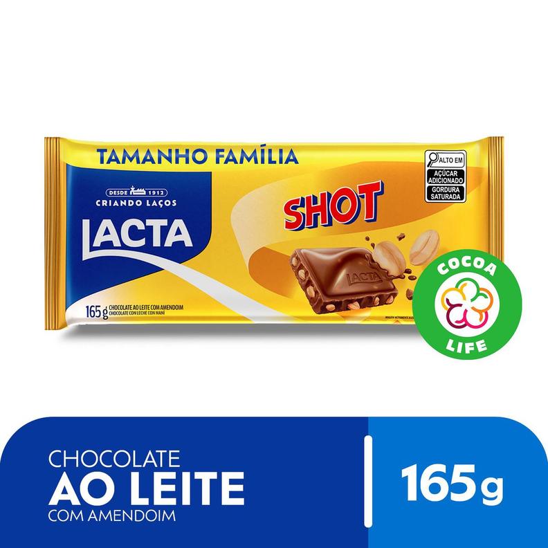 Oferta de Chocolate Ao Leite C/ Amendoim Shot 165g por R$9,49 em Arena Atacado