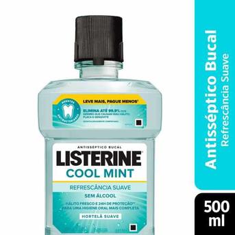 Oferta de Antisséptico Listerine Cool Mint Zero Álcool Leve Mais Por Menos 500ml por R$18,99 em Arena Atacado