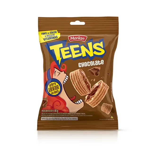 Oferta de Biscoito Recheado Marilan Teens Chocolate 80g por R$3,29 em Arena Atacado