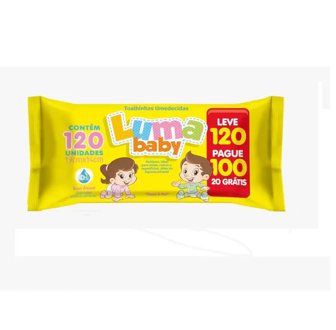 Oferta de Toalhas Umedecidas Luma Baby Leve 120 Pague 100 Unid. por R$8,79 em Arena Atacado