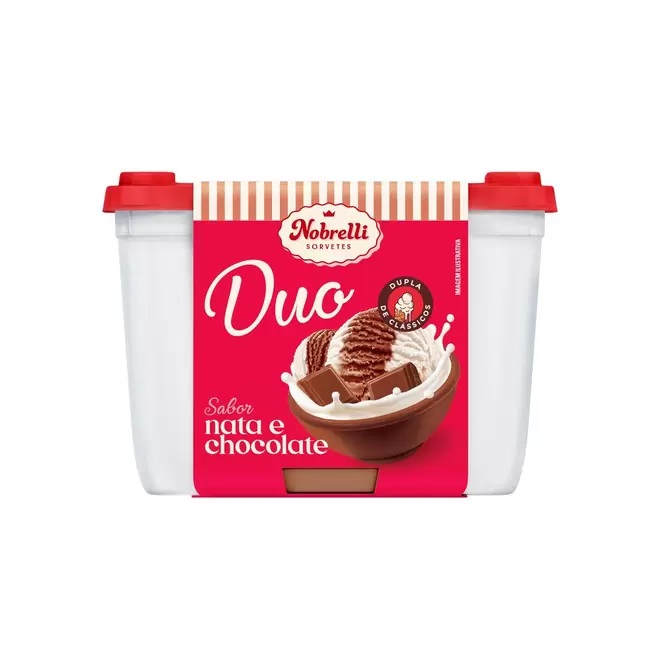 Oferta de Sorvete Nobrelli Duo Nata E Chocolate 1,3l por R$15,89 em Arena Atacado