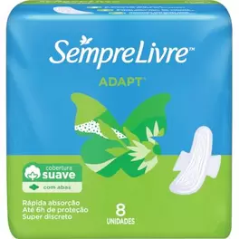 Oferta de Absorvente com Abas Cobertura Suave pacote 8 unidades - Sempre Livre/Adapt por R$4,49 em Atacadão