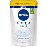 Oferta de Sabonete Líquido Nivea Creme Soft Sachê 200ml Refil Embalagem Econômica por R$6,99 em Barracão Supermercado