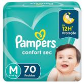 Oferta de Fralda Pampers Confort Sec M 70 Unidades por R$75,98 em Barracão Supermercado
