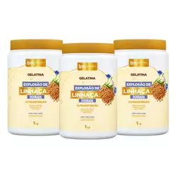 Oferta de 3x Gelatina Explosão de Linhaça 1Kg por R$94,23 em Beleza Natural