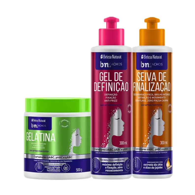 Oferta de Kit Trio de Finalização Gel Definição + Gelatina + Seiva por R$64,99 em Beleza Natural