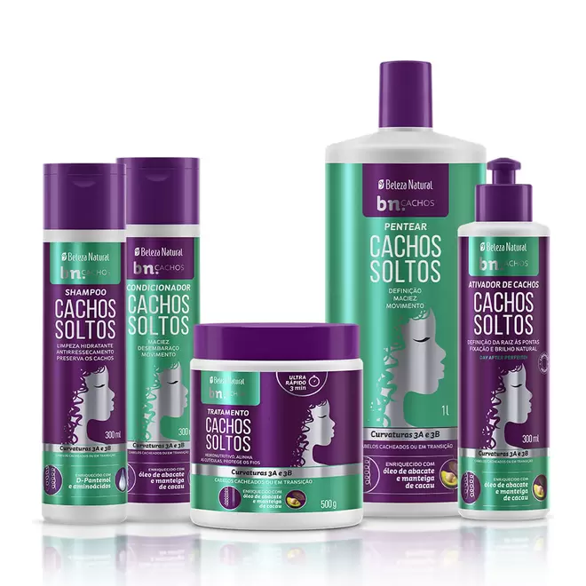 Oferta de Kit Cachos Soltos com Ativador de Cachos 300ml por R$139,99 em Beleza Natural