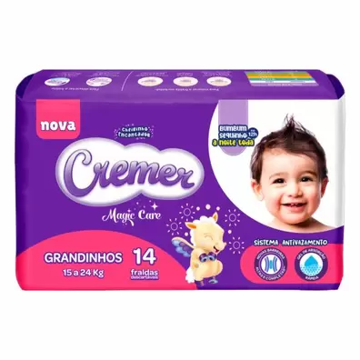 Oferta de FRALDA CREMER JUMBO 14UN GRANDINHOS por R$29,99 em Beira Alta