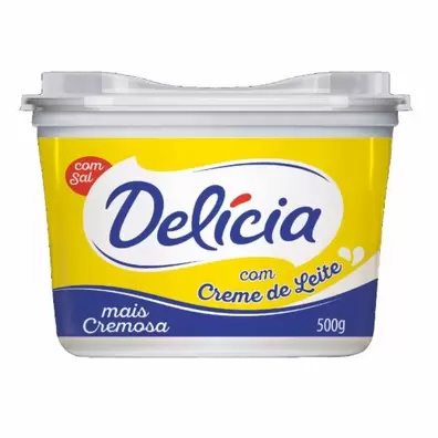 Oferta de MARG DELICIA 500GR C/SAL E  C/ CREME DE LEITE por R$6,99 em Beira Alta