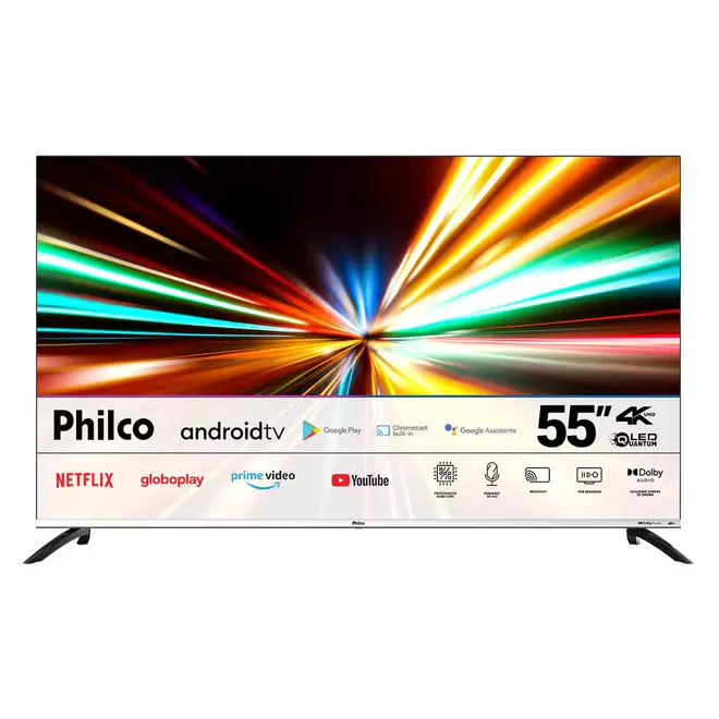 Oferta de Smart TV 55 Polegadas 4K QLED PTV55M8GAGCMBL Philco por R$2390 em Berlanda