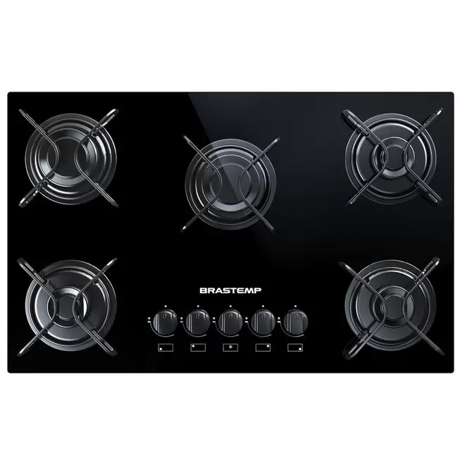 Oferta de Cooktop 5 bocas Brastemp com grades piatina e acendimento automático - BDD75AE por R$669 em Brastemp