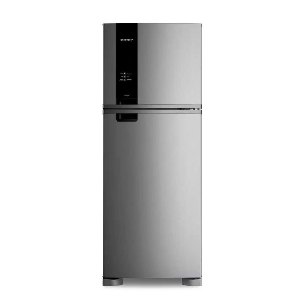 Oferta de Geladeira Duplex Frost Free 461 litros A+++ cor Inox com tecnologia Turbo Control e Fresh Box - BRM56FK por R$3799 em Brastemp