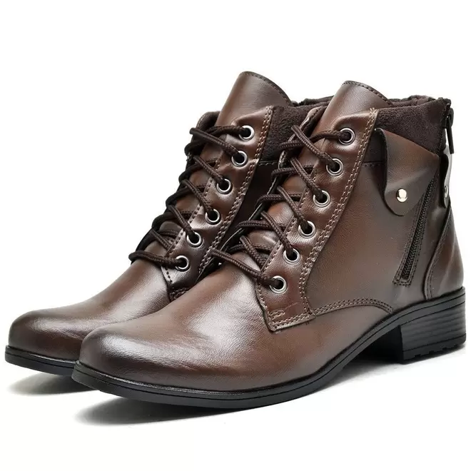 Oferta de Bota Coturno Feminino Cano Curto DUBUY 603FG Marrom por R$89,99 em C&A