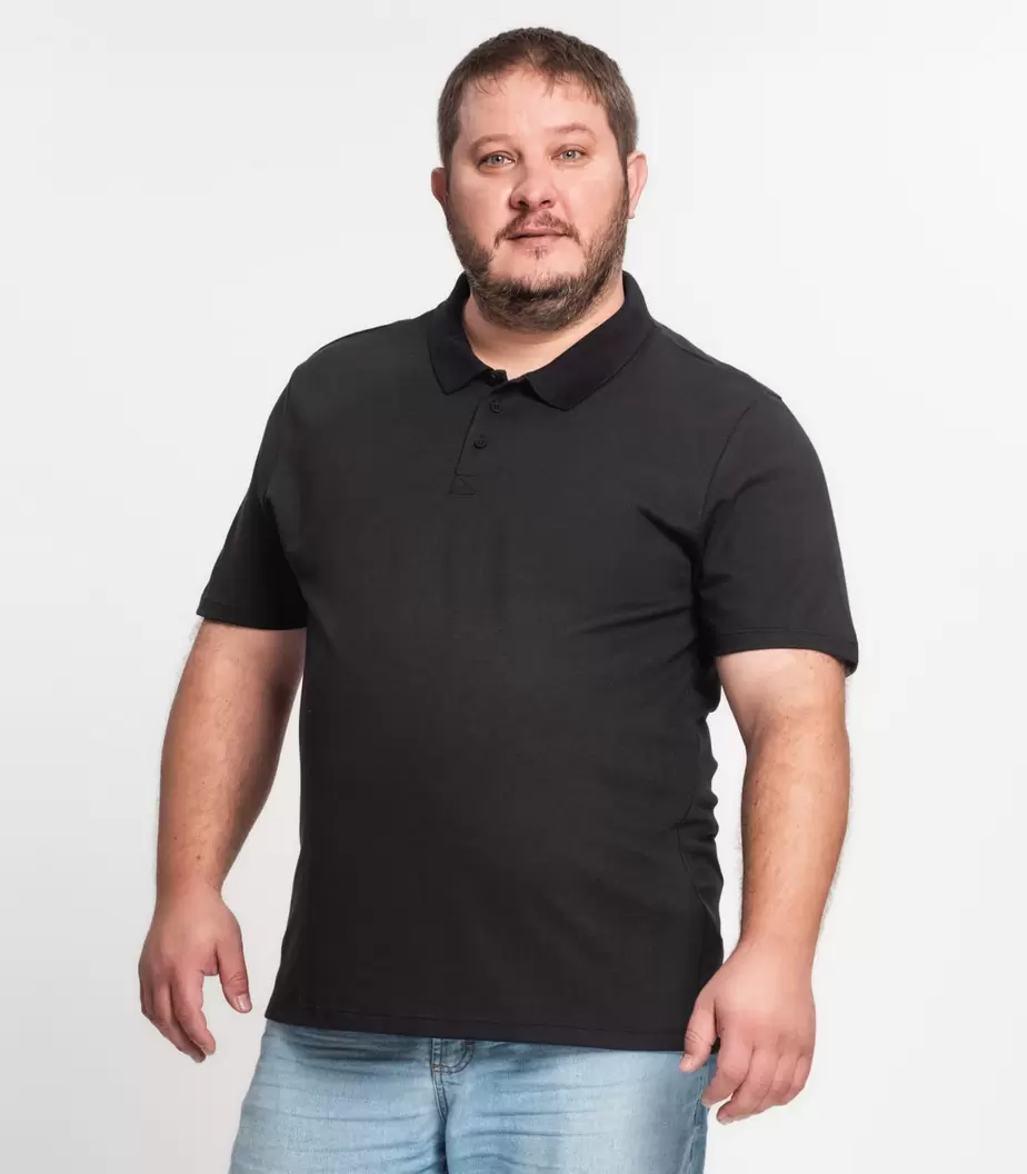 Oferta de Camisa Polo Piquet Plus Size Masculino Kohmar Preto por R$31,99 em C&A