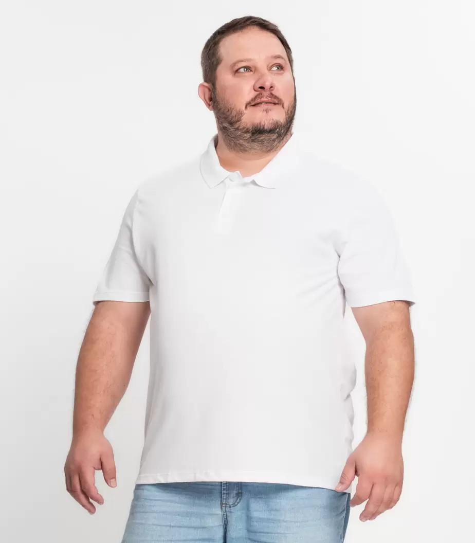 Oferta de Camisa Polo Piquet Plus Size Masculino Kohmar Branco por R$31,99 em C&A