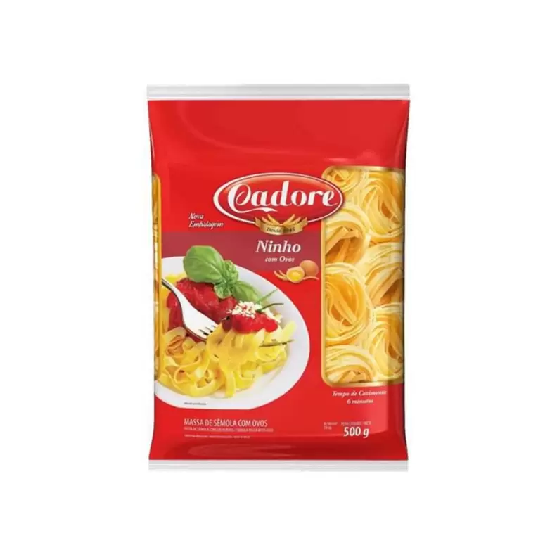 Oferta de Macarrao Cadore Com Ovos Ninho 500G por R$6,99 em Casa do Sabão