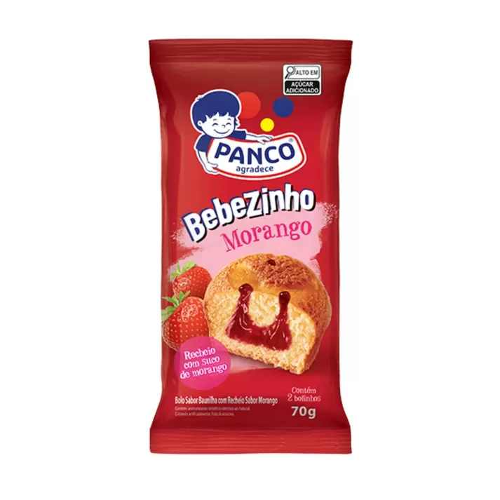 Oferta de Bolo Panco Bebezinho Morango 70G por R$4,69 em Casa do Sabão