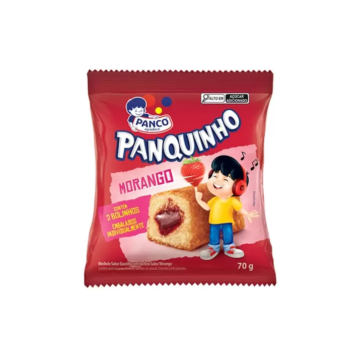 Oferta de Mini Bolo Panco Panquinho Morango 70G por R$4,69 em Casa do Sabão