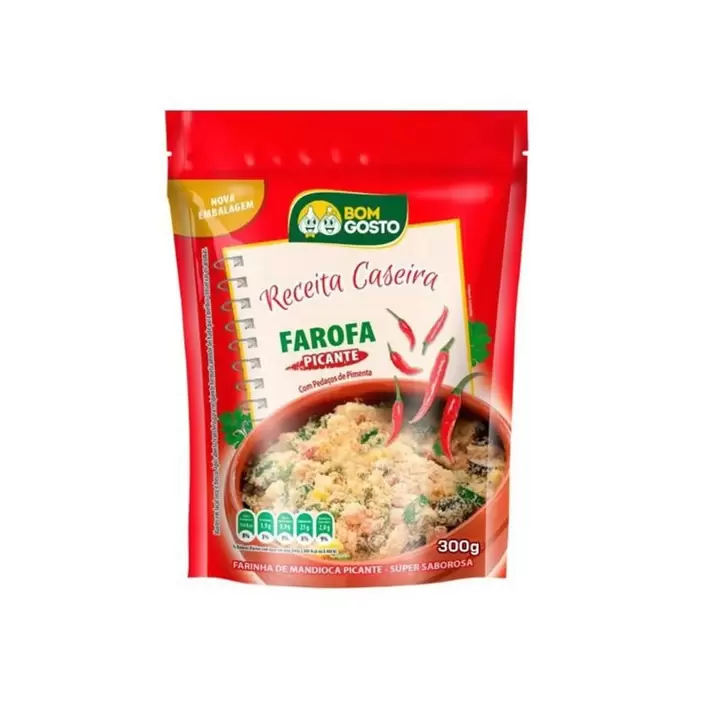 Oferta de Farofa Pronta Bom Gosto Picante 300G por R$8,99 em Casa do Sabão