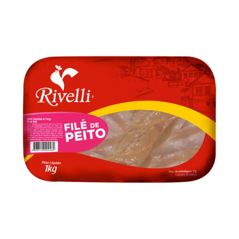 Oferta de File De Peito De Frango Rivelli Bandeja 1KG por R$18,99 em Casa do Sabão