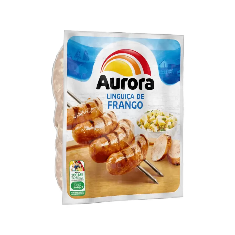 Oferta de LINGUIÇA FRANGO AURORA 800G 800G por R$12,99 em Casa do Sabão