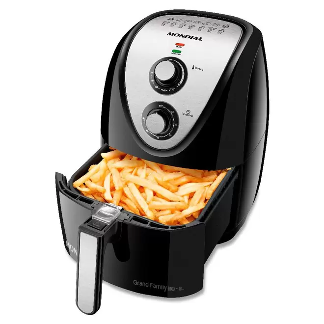 Oferta de Fritadeira Elétrica Air Fryer 5 Litros AFN50BI Mondial Preta 127V por R$399,9 em Casa e Vídeo