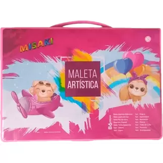 Oferta de Maleta artística rosa 86 peças Om Utilidades por R$42,99 em Casa Freitas