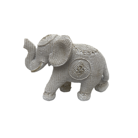 Oferta de Escultura Elefante Em Resina Off White 26X12X18,5Cm por R$239 em Cecilia Dale