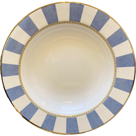 Oferta de Prato Fundo Blue Strip Filete Ouro por R$84 em Cecilia Dale