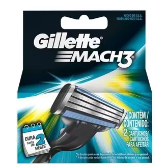 Oferta de Carga de Aparelho para Barbear Mach3 Gillette 2un por R$19,99 em Cocipa